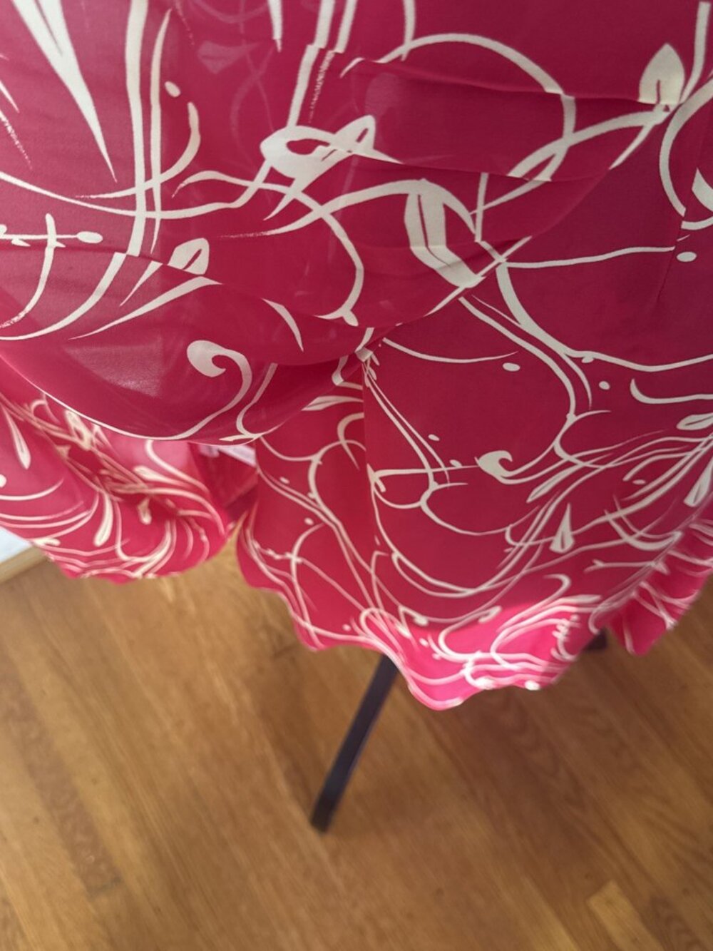 Ann Taylor Dress 8 Red & cream Silk A-Line Sleeveless side Zip Lined - Picture 2 of 11